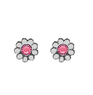 Thumbnail: Flower Stud Earrings White
