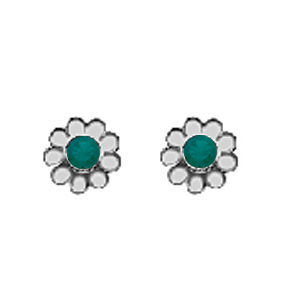 Thumbnail: Flower Stud Earrings White