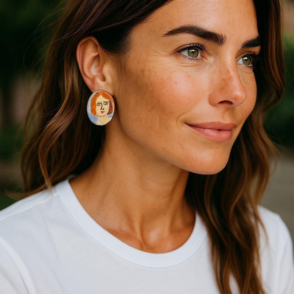 Thumbnail: KS E - P "The Girls" Portrait Earrings
