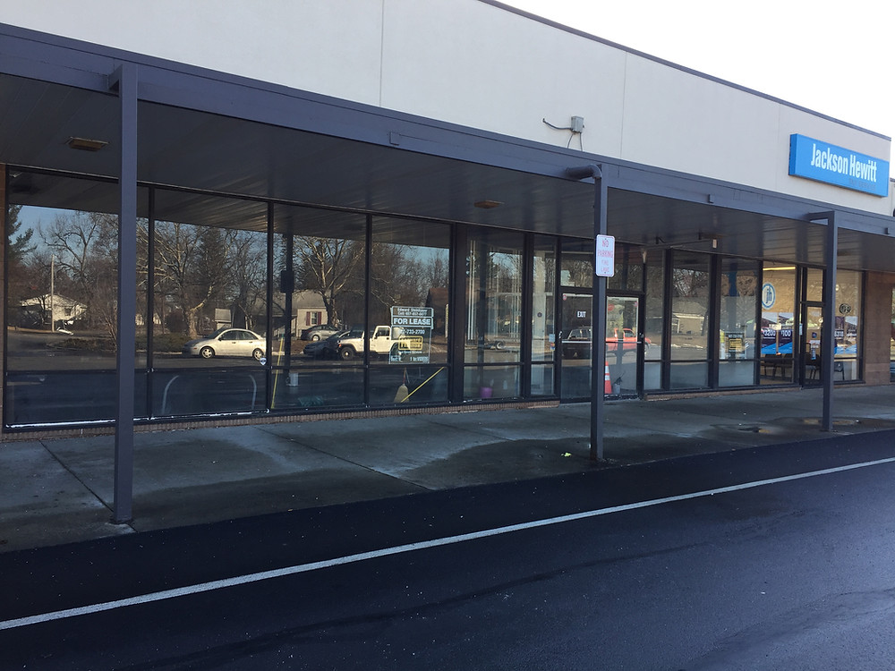 Abandoned Video King video store.
