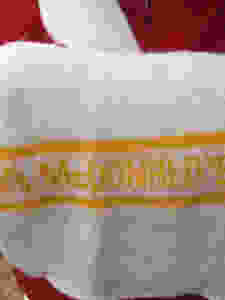 White McDonald's scarf.
