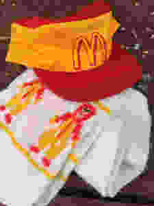 Vintage McDonald's hat and Ronald McDonald scarf.