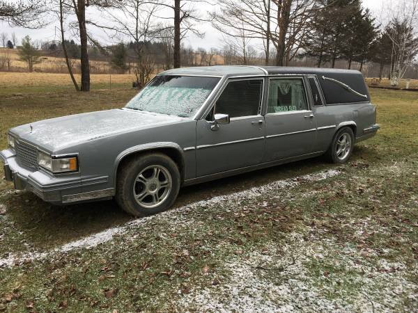 1987 Cadillac Fleetwood hearse.