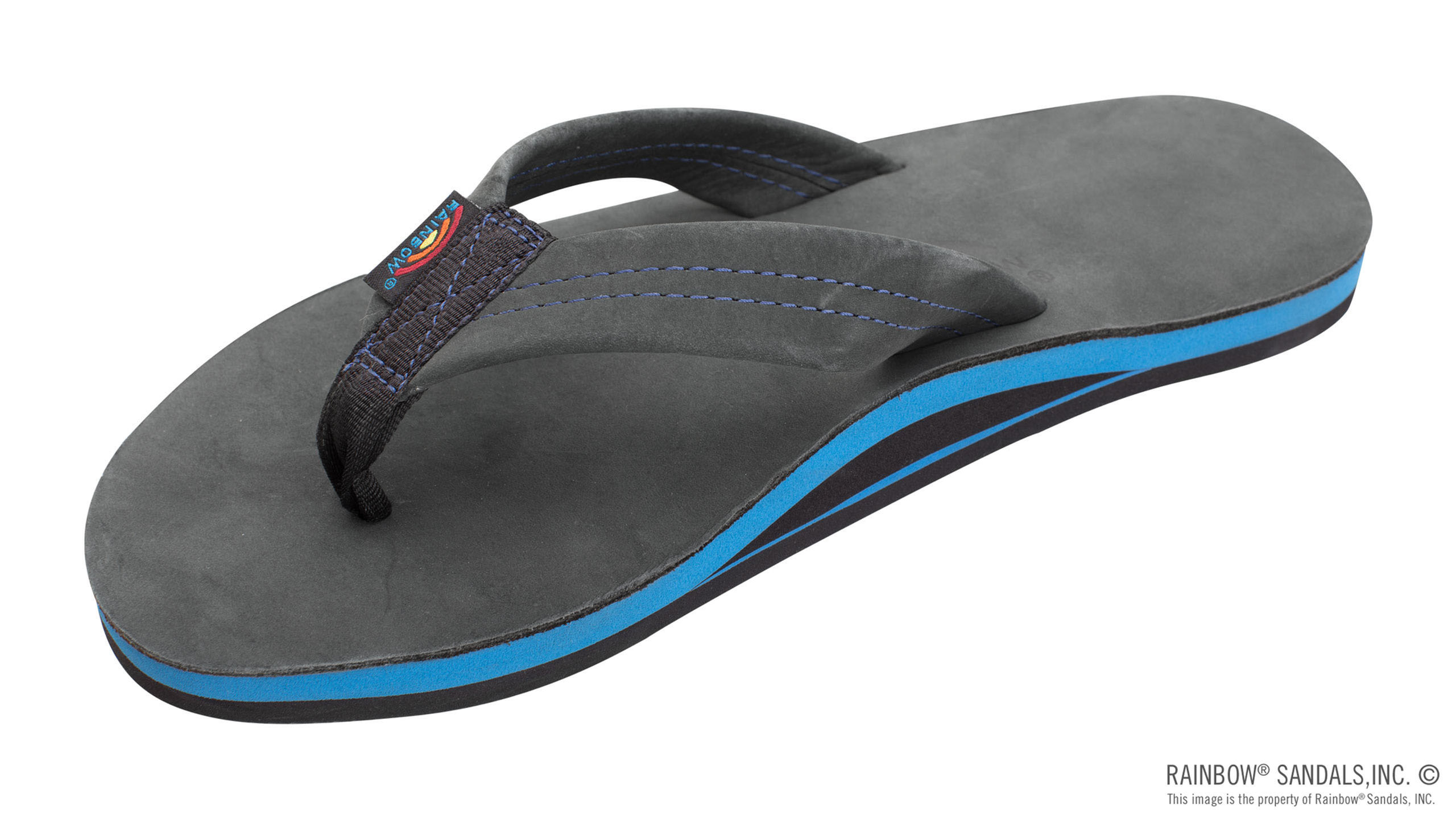 RAINBOW SANDALS- Premier Blues - Single Layer Premier Leather with Blue Midsole