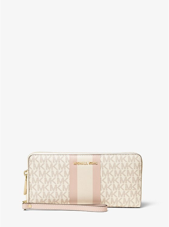 Thumbnail: MICHAEL KORS- Logo Stripe Continental Wristlet