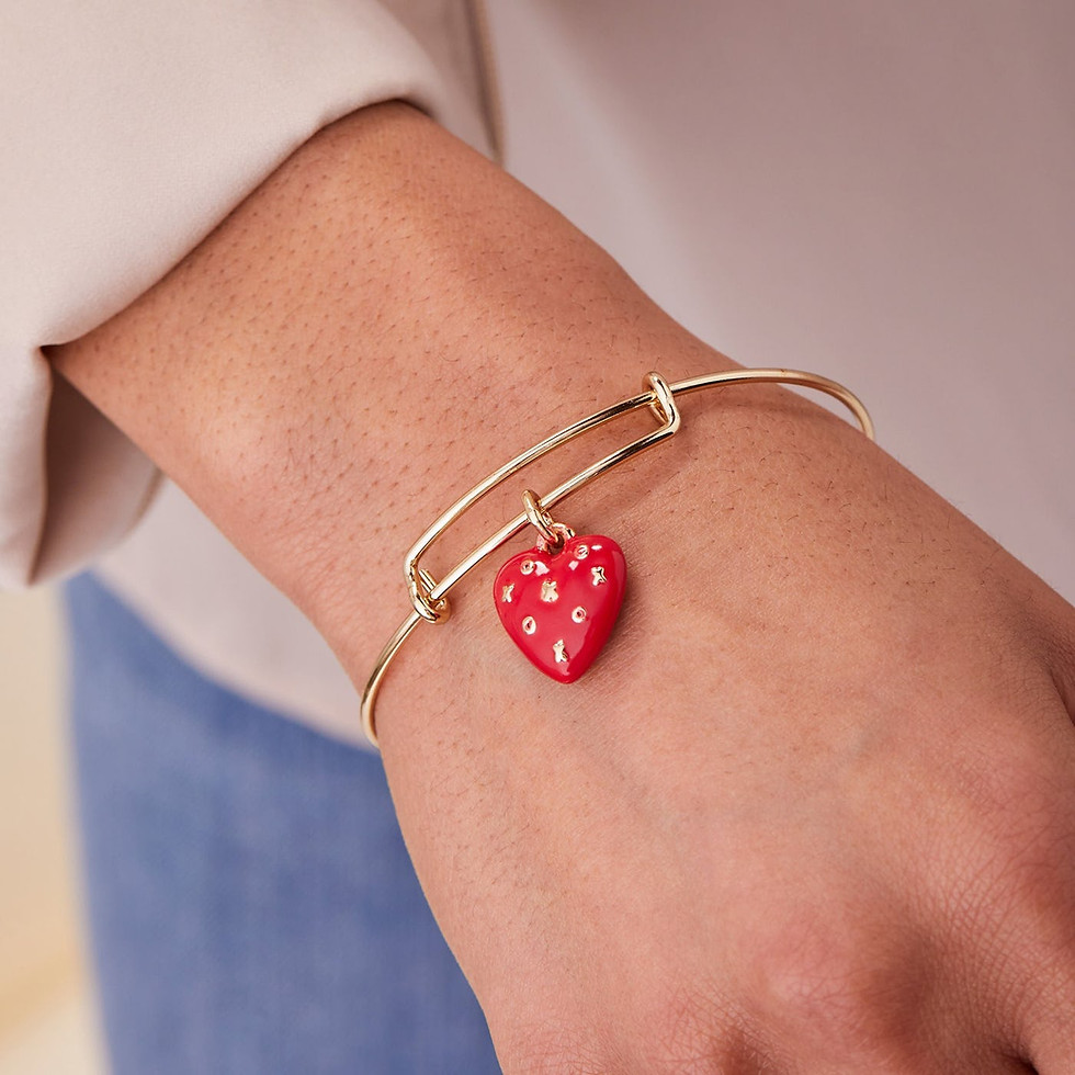 Thumbnail: ALEX AND ANI XOXO Heart Charm Bangle Bracelet