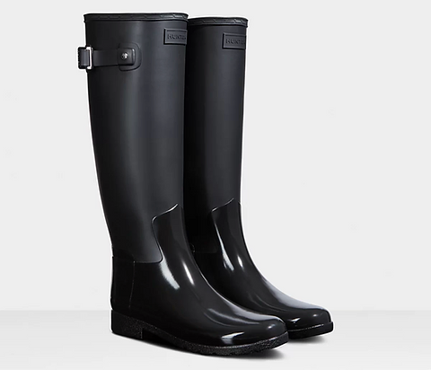hunter women's refined slim fit rain boots black
