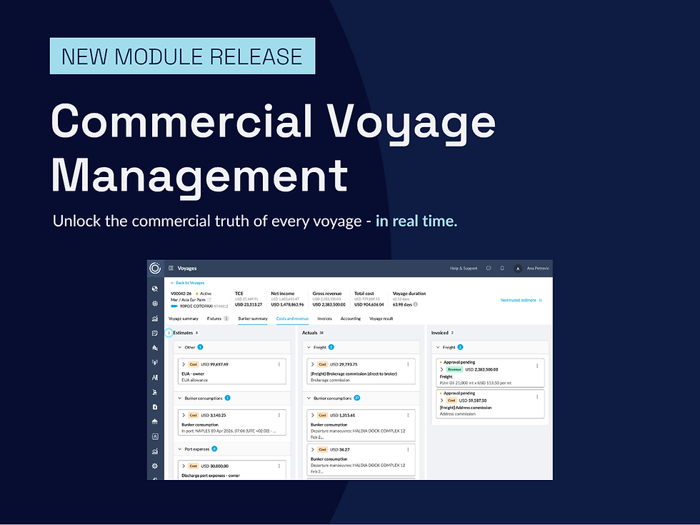 90POE Launches Built-in Commercial Voyage Management - Giving Chartering Teams a Live P&L Throughout Every Voyage