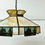Thumbnail: Vintage Hanging Slag Stained Glass Light