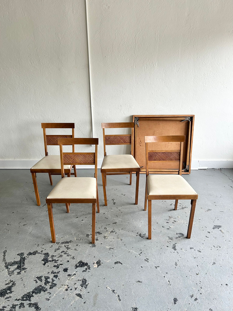 Thumbnail: MCM Folding Dining Table & Chairs