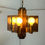 Thumbnail: MCM Amber Acrylic & Walnut Pendant Light