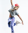 danse en pantalon violet