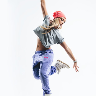 dancing in purple pants