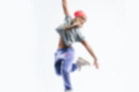 dancing in purple pants