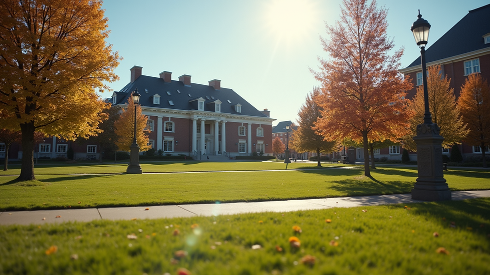 Eye-level view of a scenic Canadian university campus