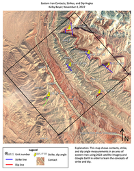 Mapping geologic contacts and strike/dip angles
