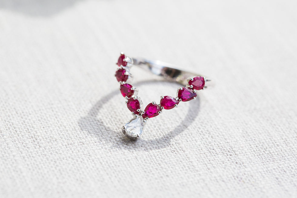 Thumbnail: Dangle Diamond Ruby Ring