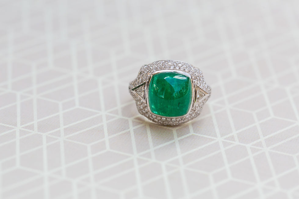 Thumbnail: Cabochon Emerald Ring