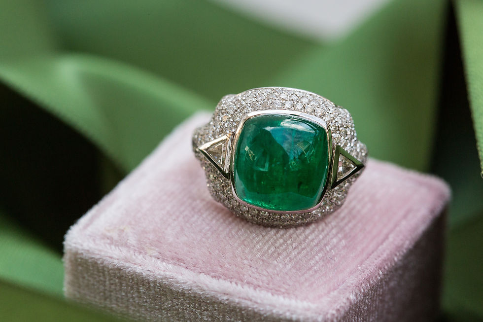 Thumbnail: Cabochon Emerald Ring