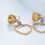 Thumbnail: Citrine and yellow sapphire heart earrings