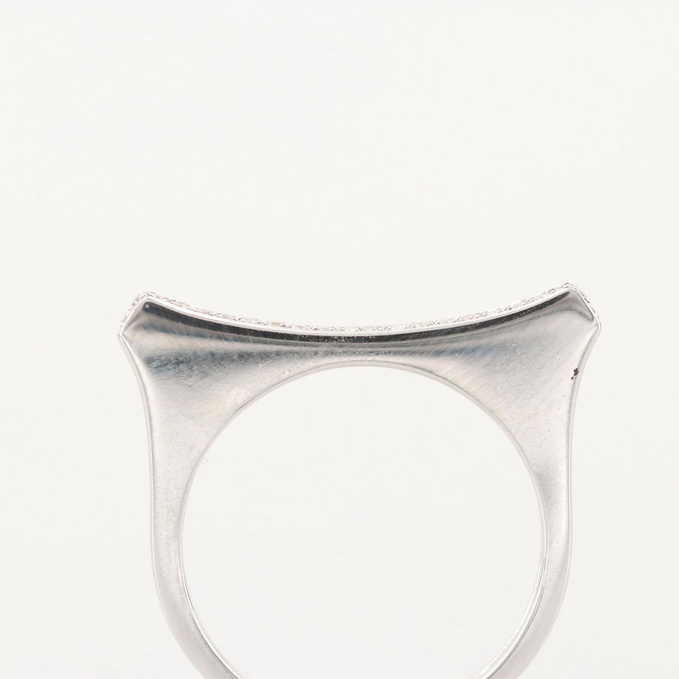 Thumbnail: U Diamond Bar Ring 14K White Gold