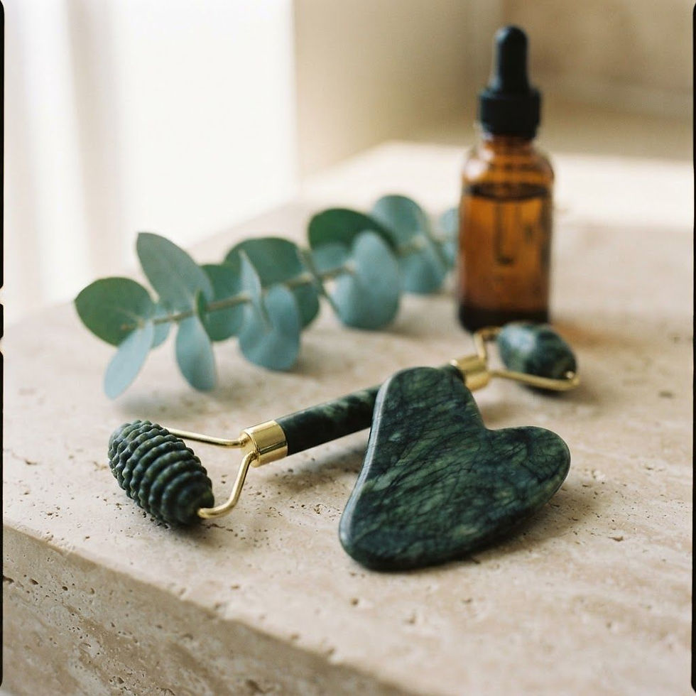 Thumbnail: Natural Jade Facial Roller Massage Set