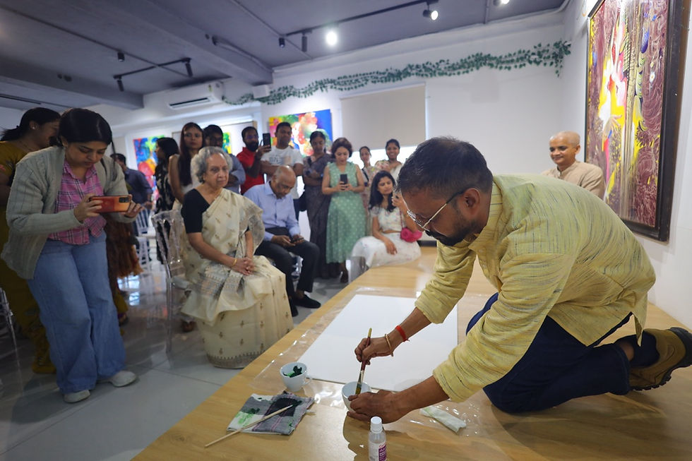 Artist creating at Anantyam Foundation