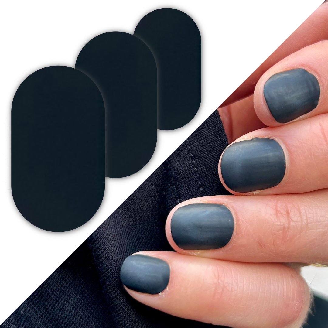 Edgy matte black nail wraps