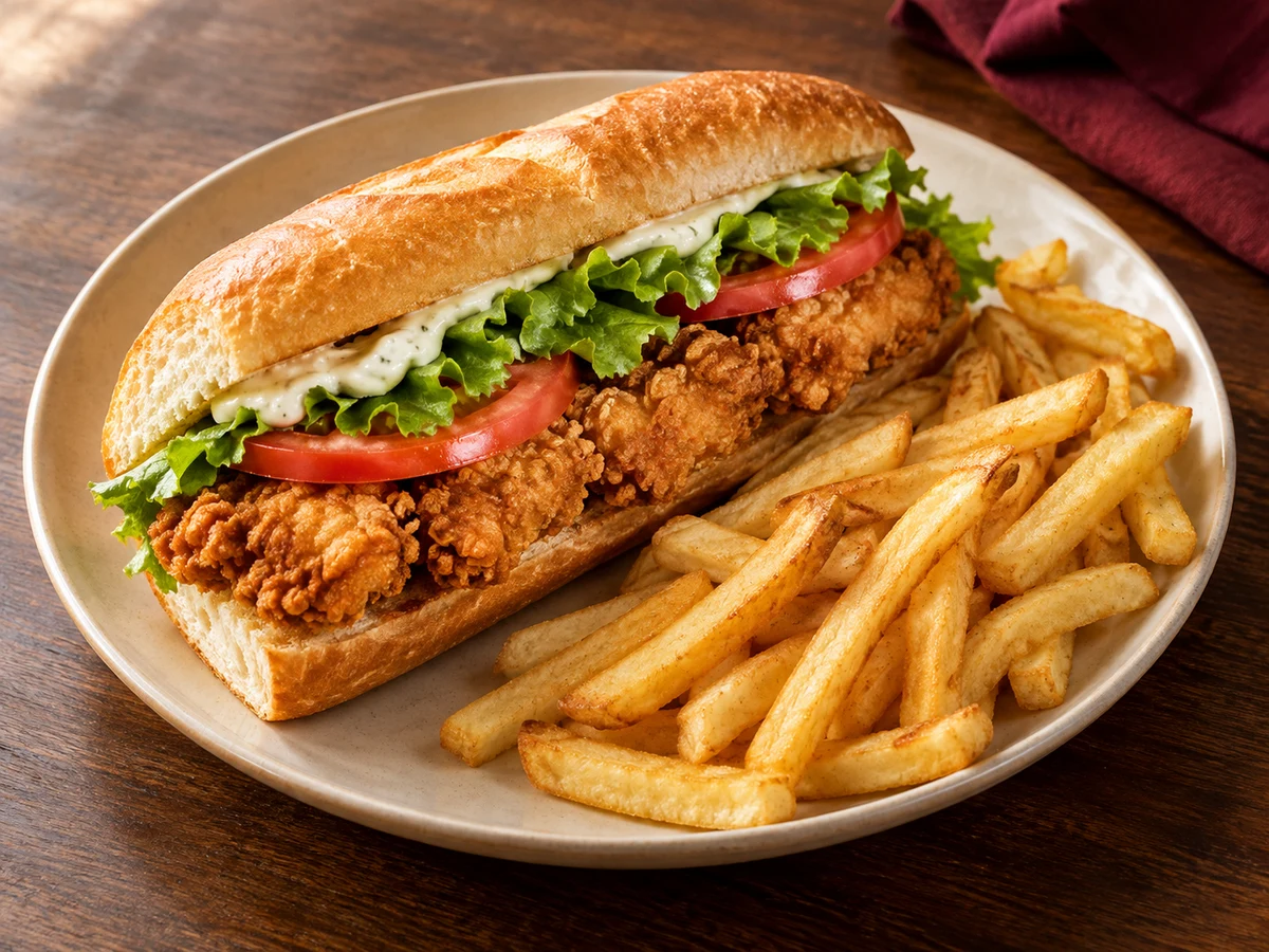 Crispy chicken sandwich — Illustrative image
