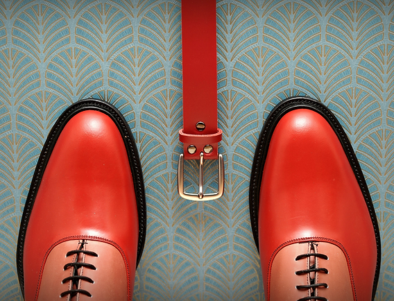 sequin cocktail dress Men Black Red Oxford Brogue Wingtip Suede & Genuine Leather Shoes main image 1