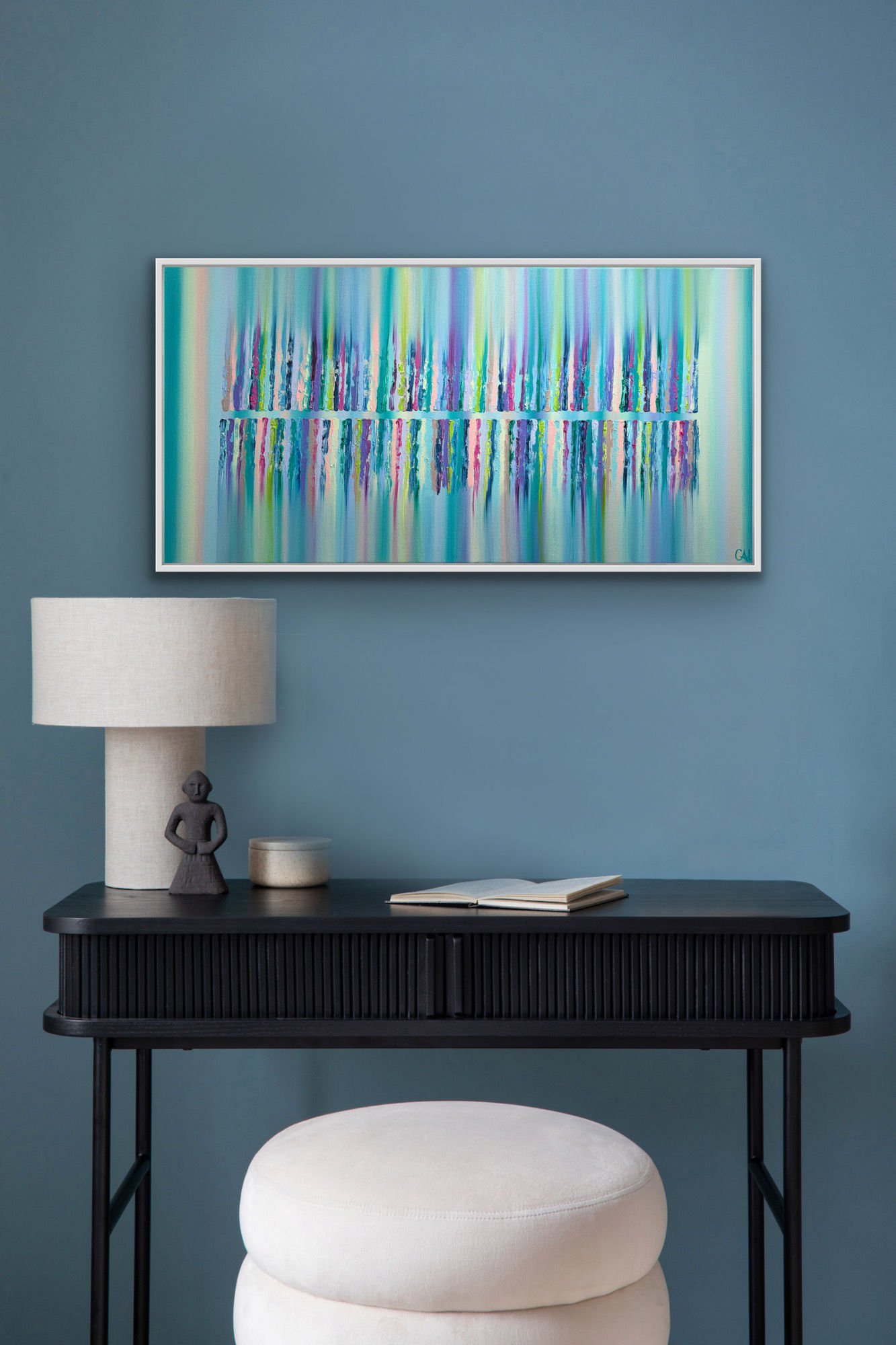 Panoramic Abstract - Turquoise & Pink