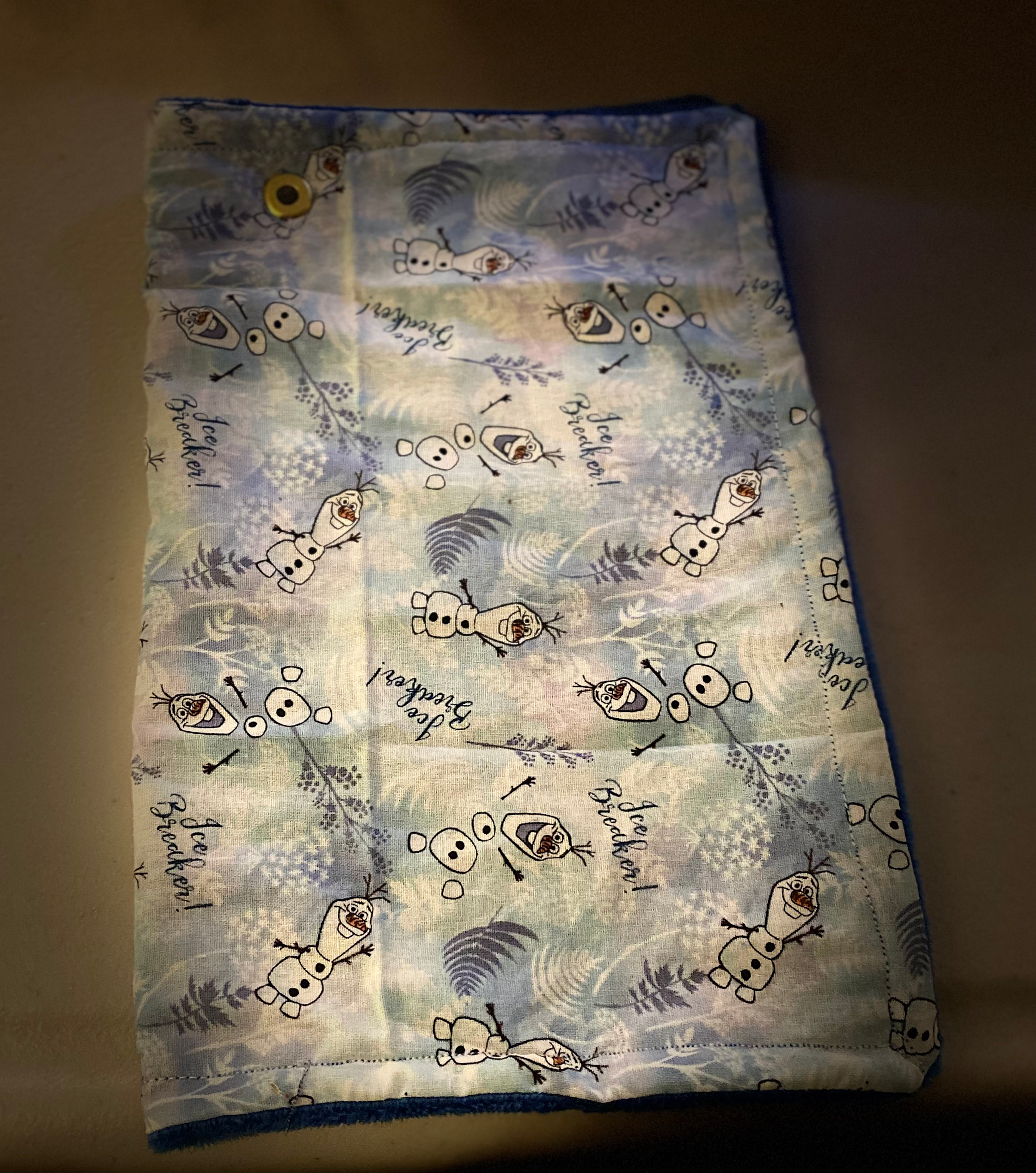 Olaf cotton/blue minky 