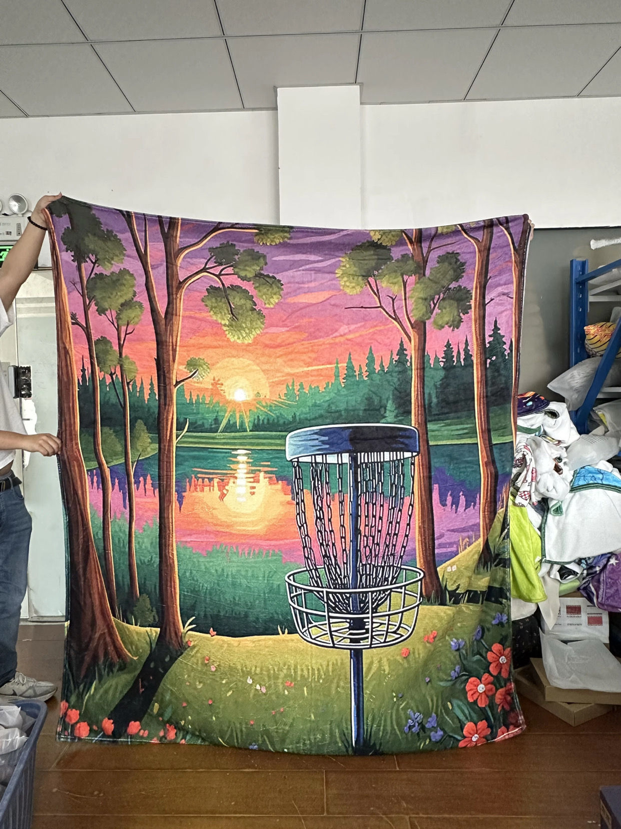 Sunset King size disc golf blanket 