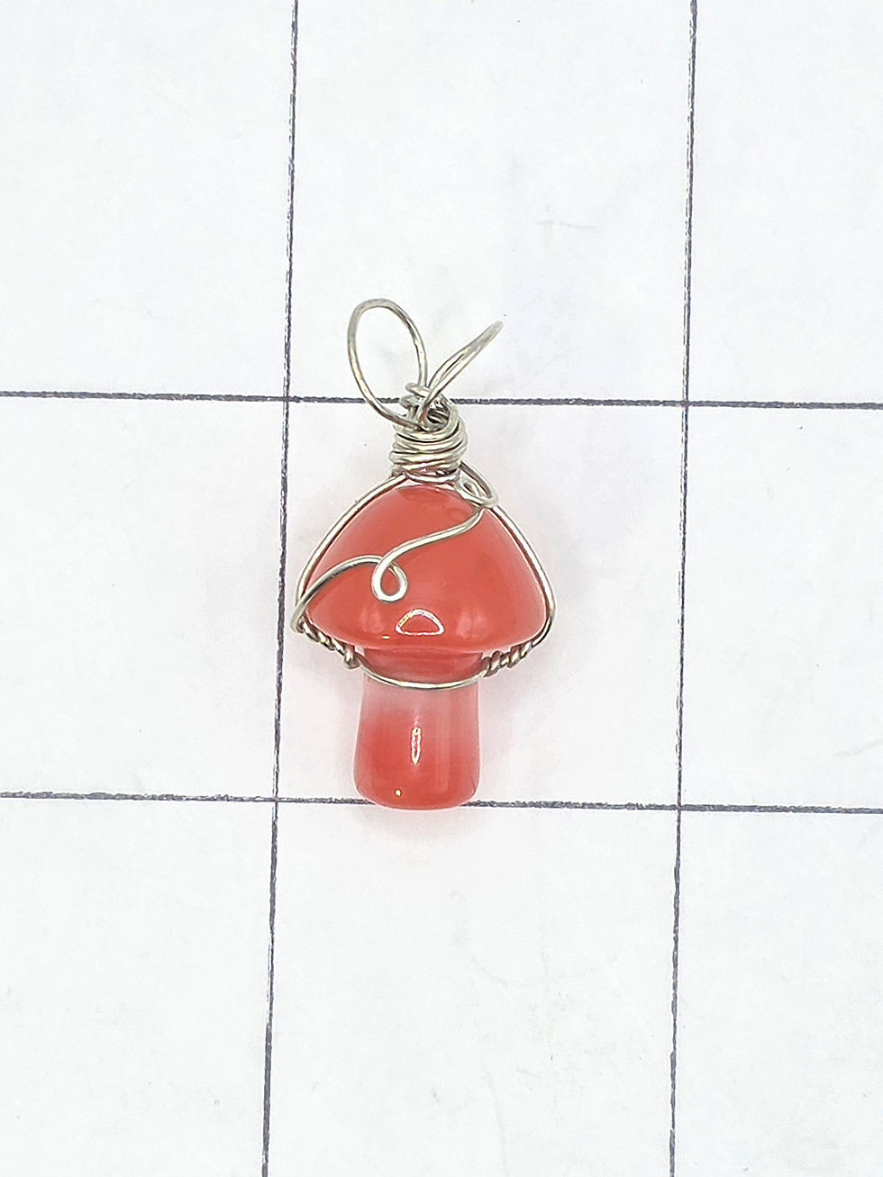 Thumbnail: Blushing Mushroom - Glass Mushroom Pendant