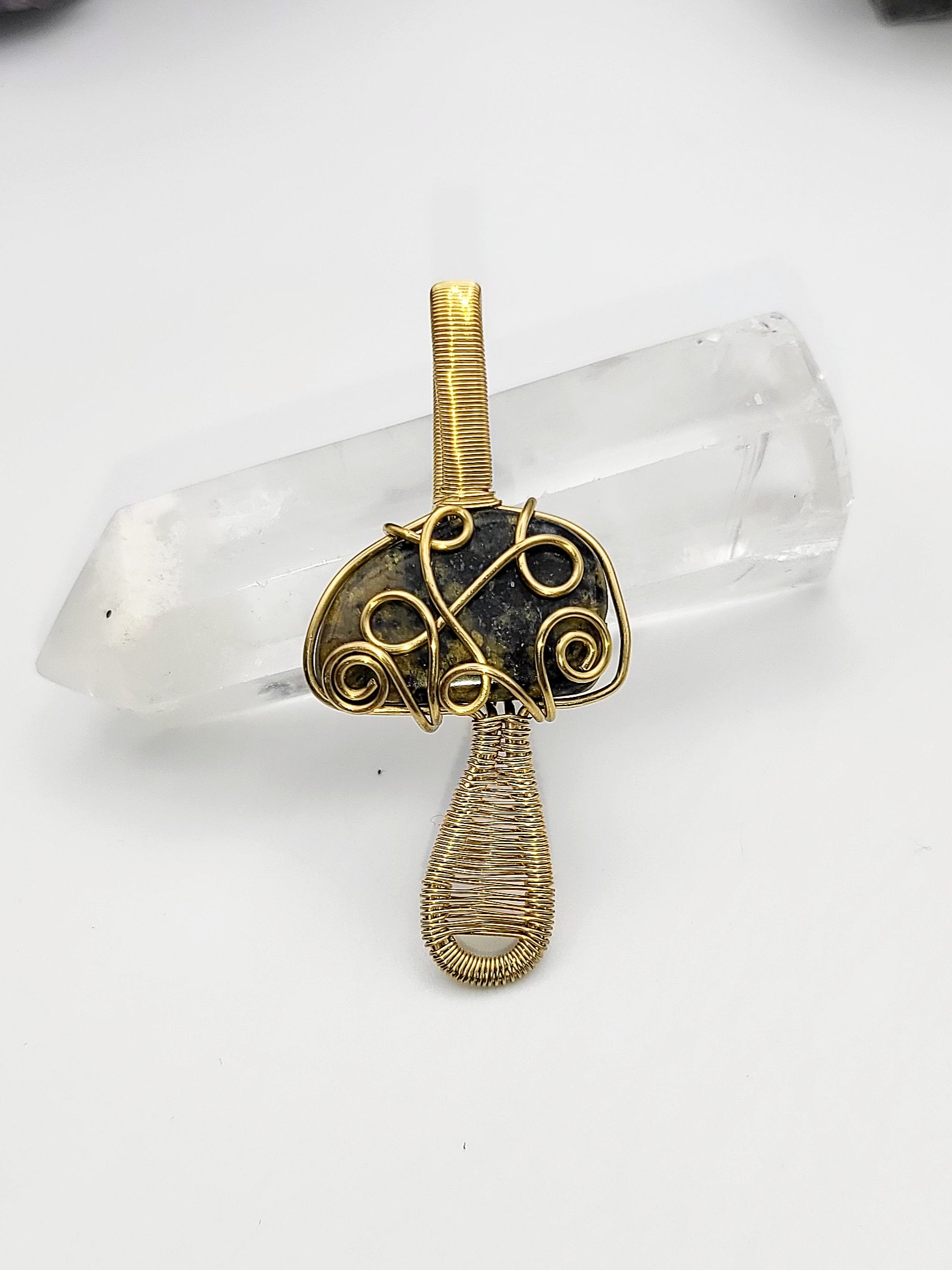 Dumorierite Mushroom Pendant 