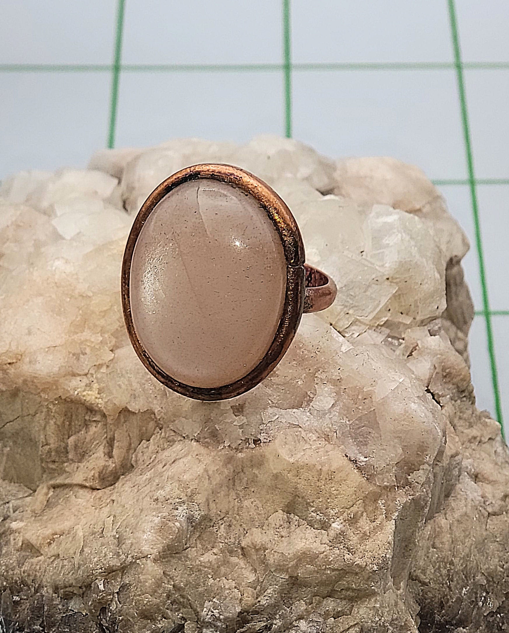 Peach Moonstone Ring 