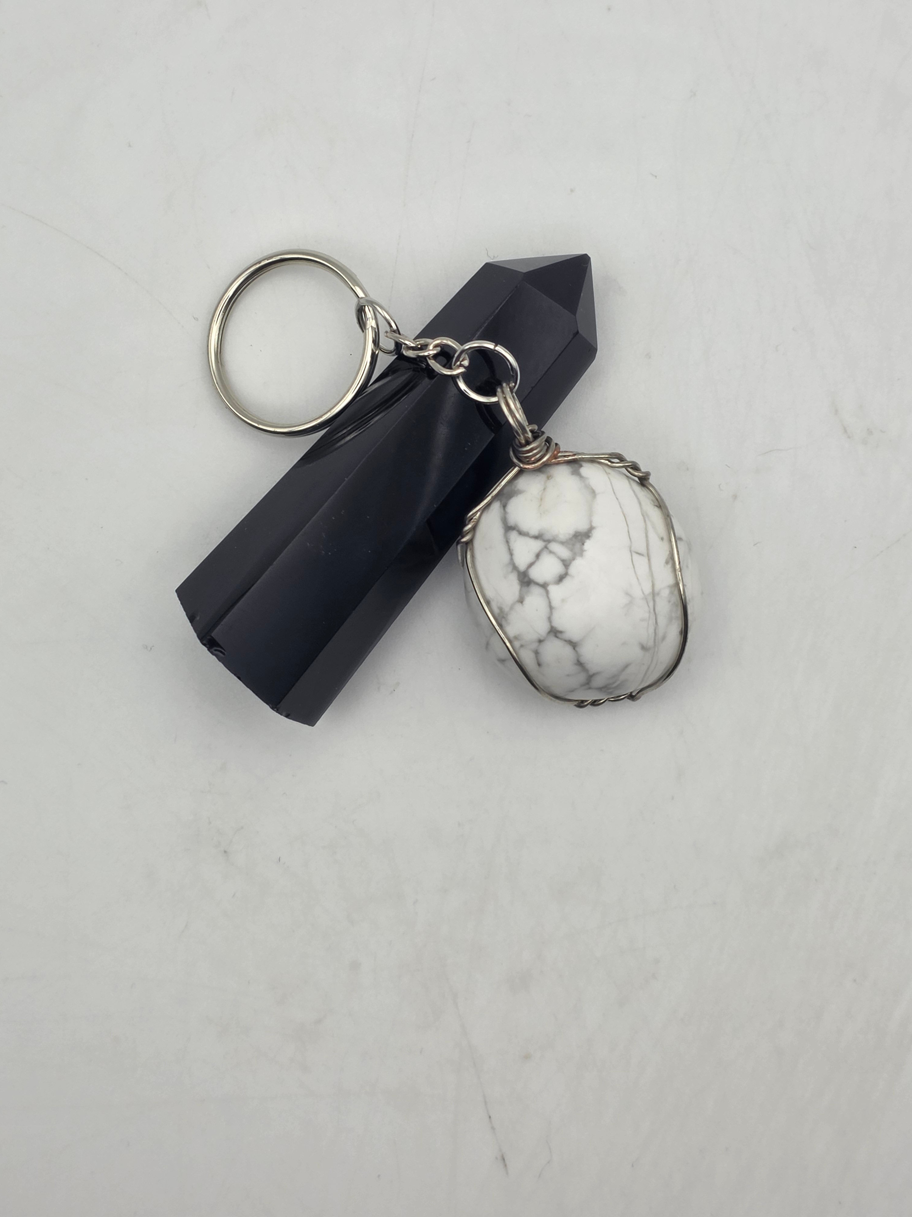 Snowstone - Howlite Keychain 