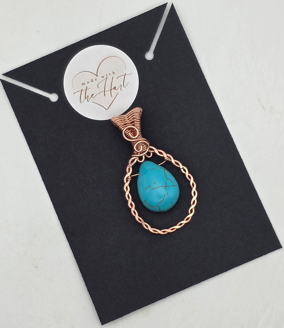 Thumbnail: Turquoise Halo - Dyed Howlite Dangle Pendant