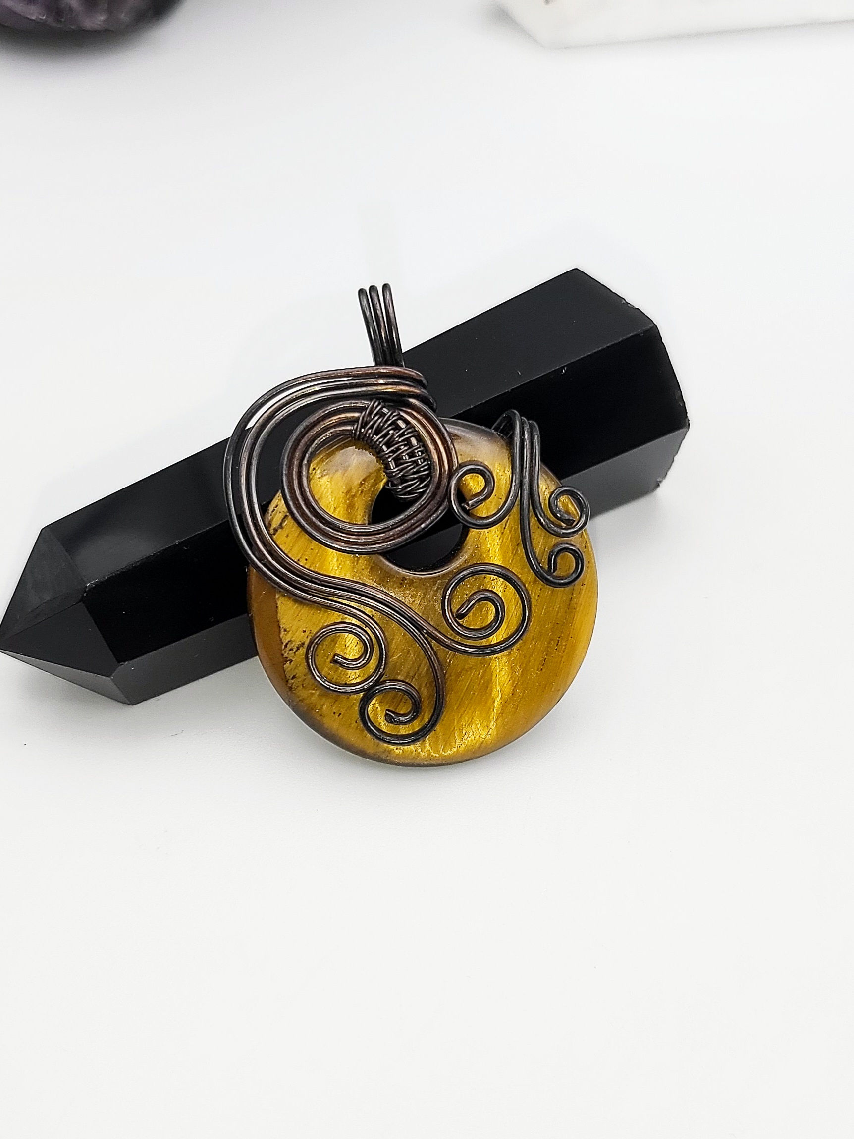 Tiger's Eye Doughnut Pendant 