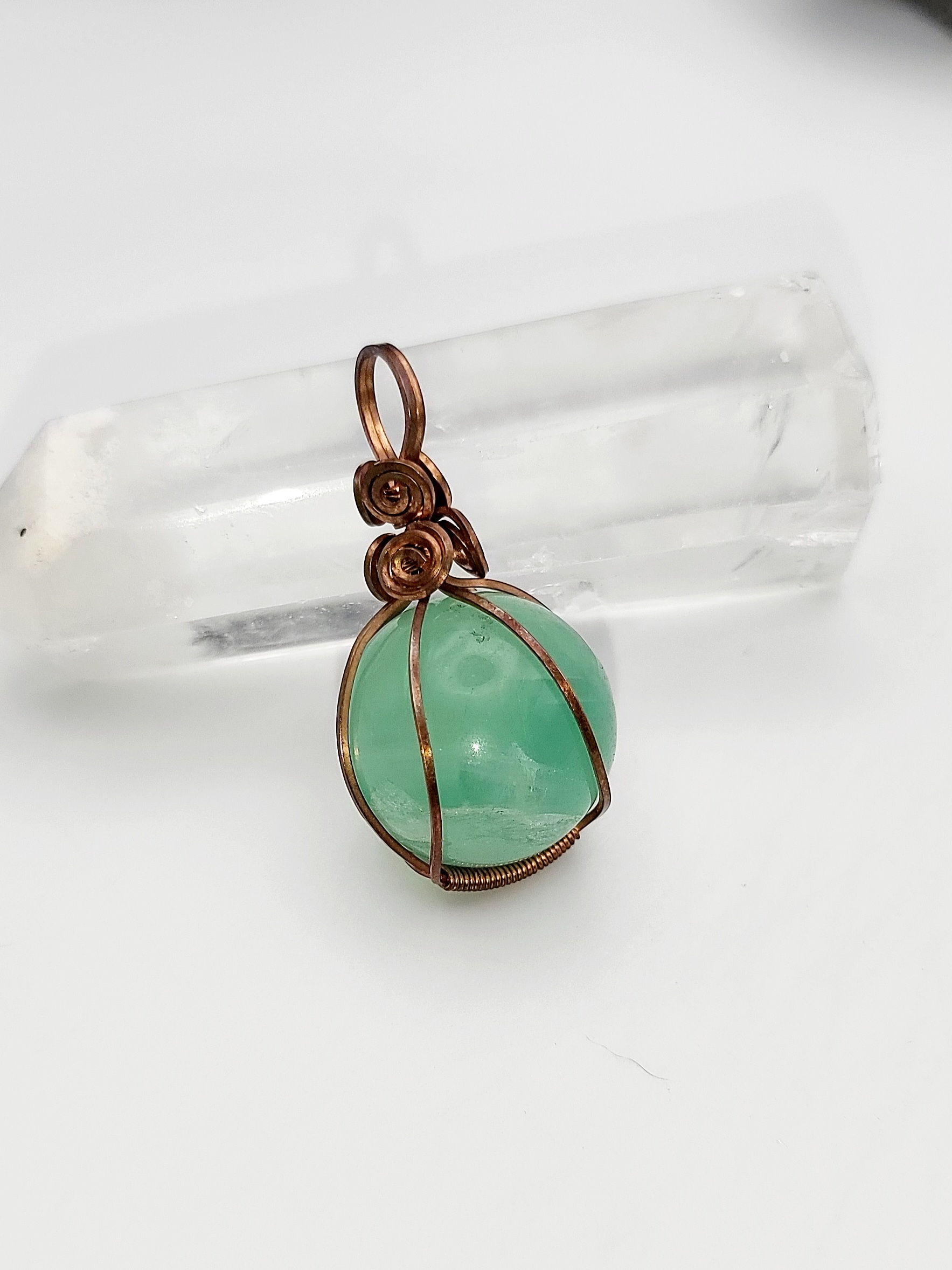 Green Fluorite Sphere Pendant 