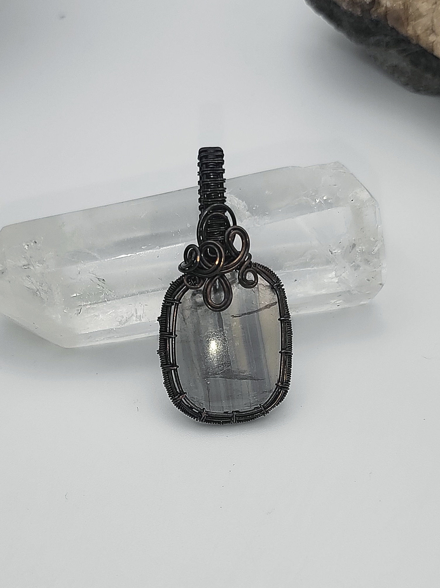 Purple Stripe Fluorite Pendant 
