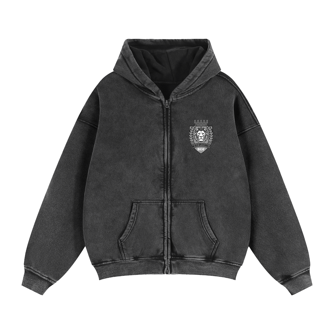 Zip-Through Boxy Fleece Hoodie