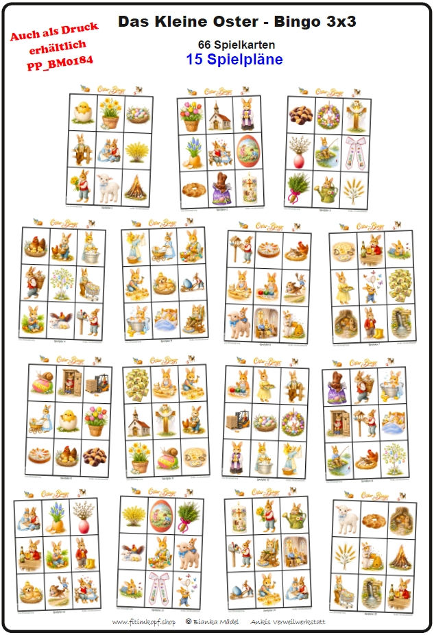 Oster Bingo "Das Kleine" 3x3 - KomplettSet