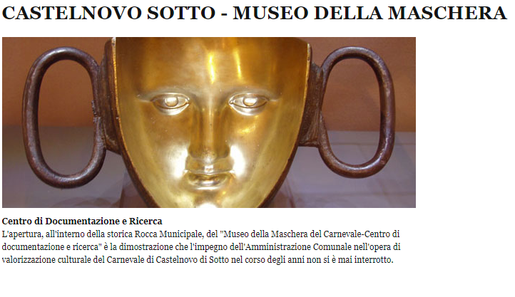 Museo della Maschera del Carnevale-Centro di documentazione e ricerca - Castelnovo Di Sotto - Italy
