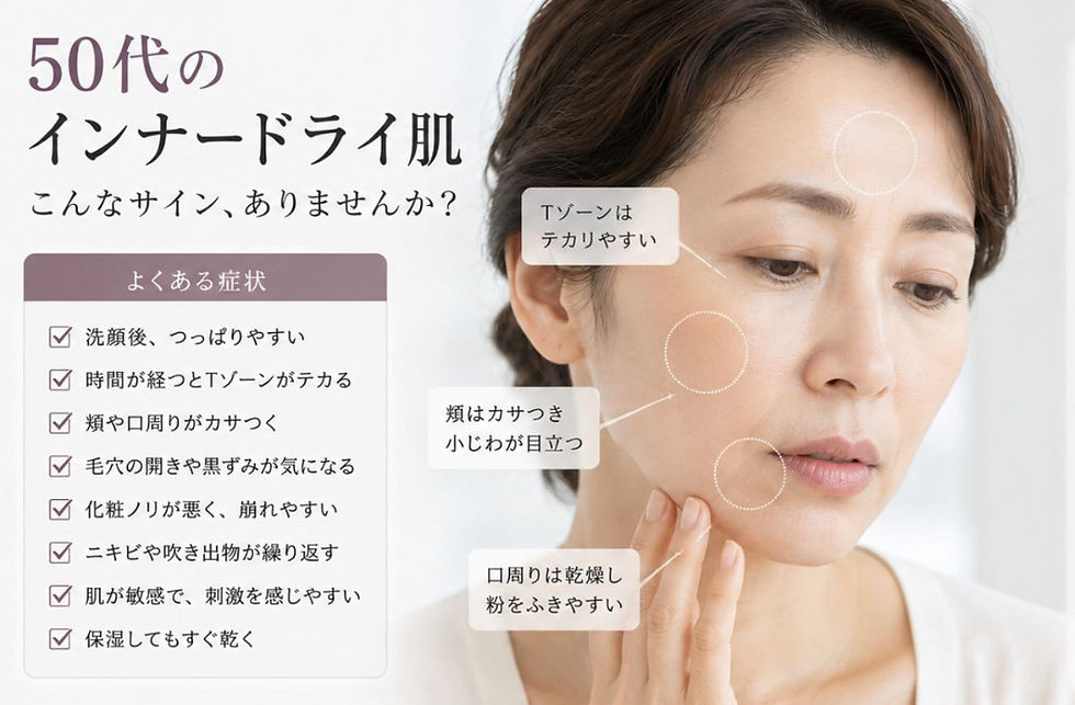 40代から増える“ベタつくのに乾燥する肌”…それインナードライかもしれません