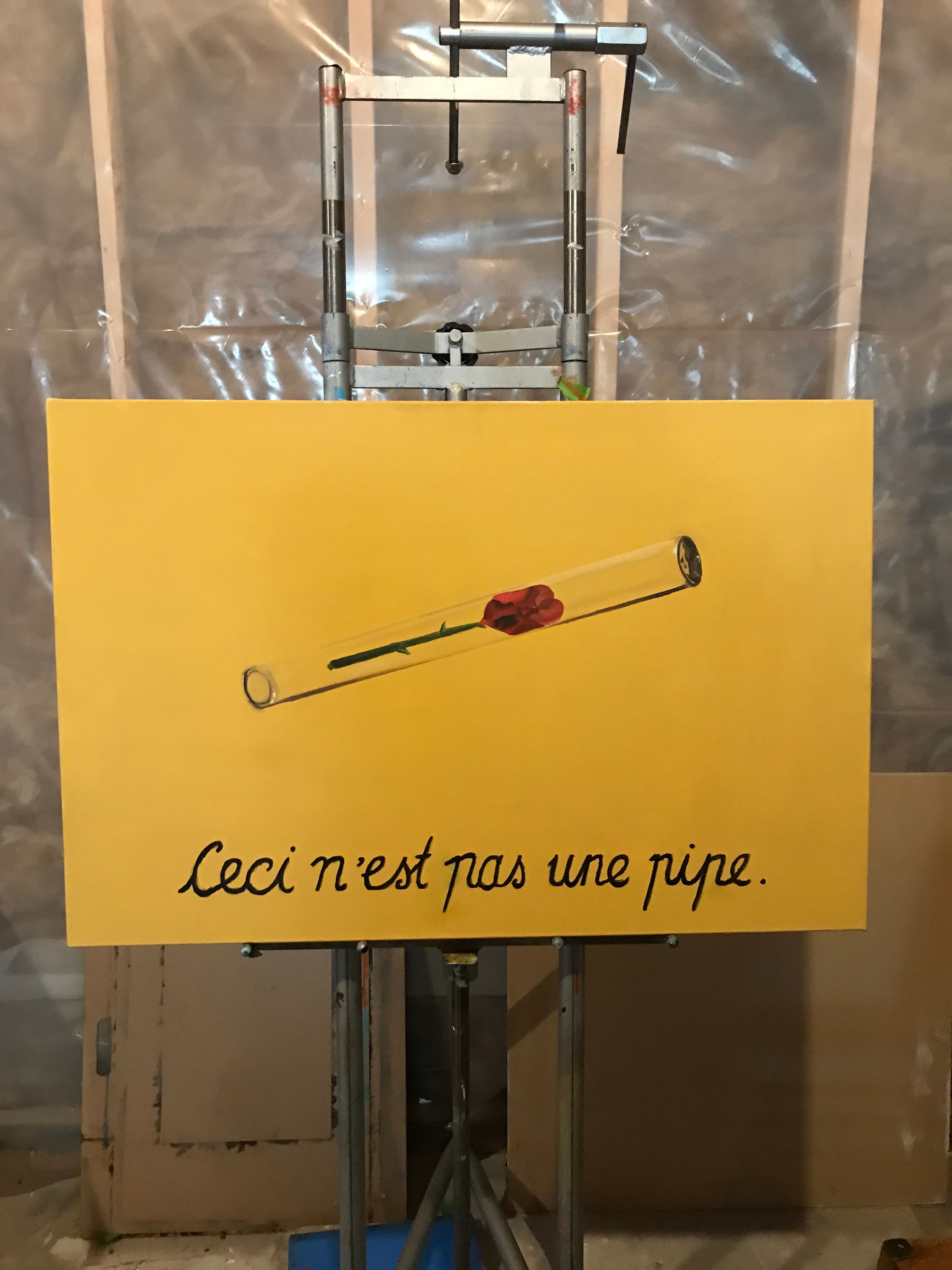 This Is Not a Pipe, Rose (PAINTING)