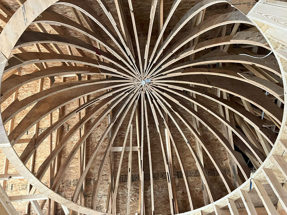 CNC Routed ribs were needed to install this custom dome