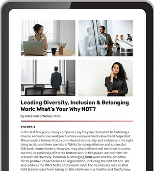 An iPad displaying the cover of Dr. Anita's ebook about leading Diversity, Inclusion & Belonging.