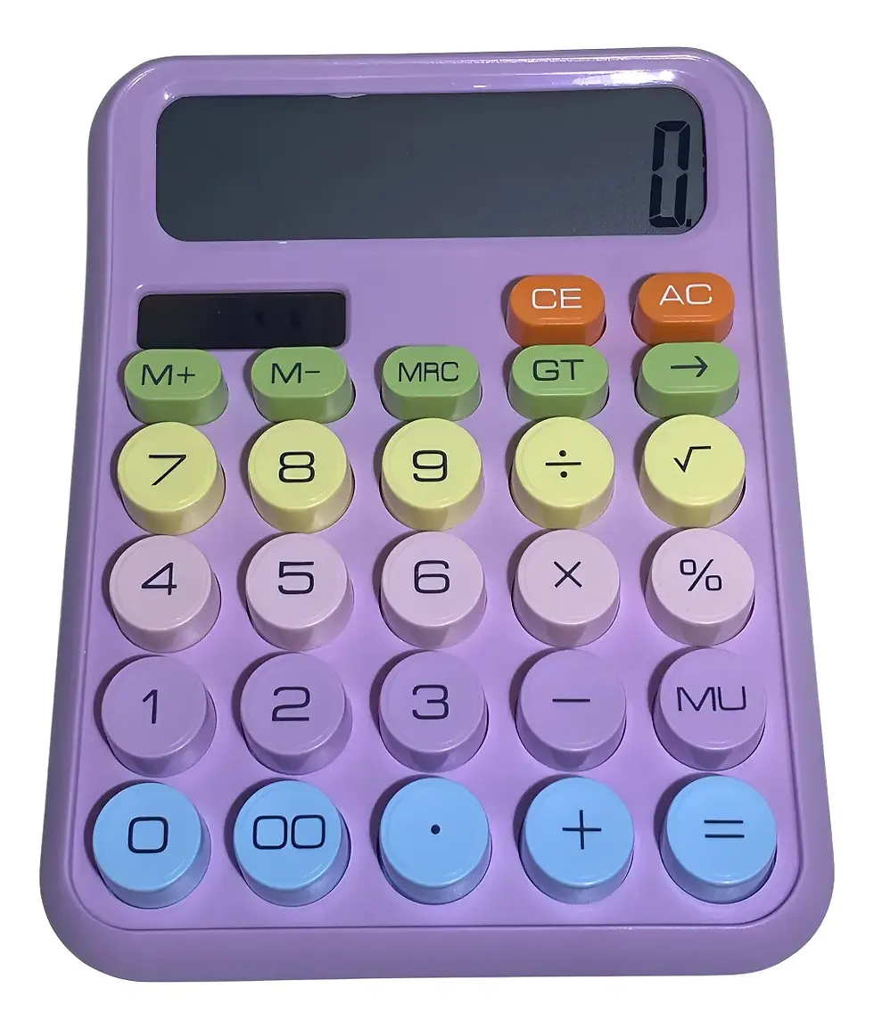 Miniatura: Calculadora Macaron 12 Digitos Solar Tecla Redonda
