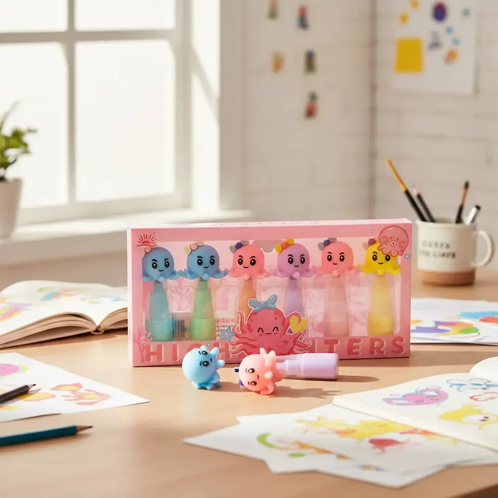 Miniatura: Set X6 Resaltadores Kawai Pasteles Escolar Infantil